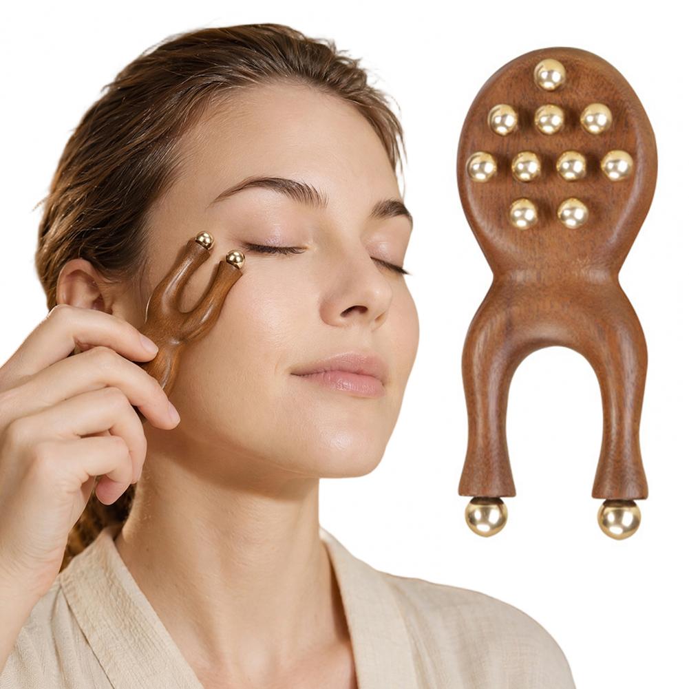 Face Massager - Sandalwood Facial Massage Roller with 12
