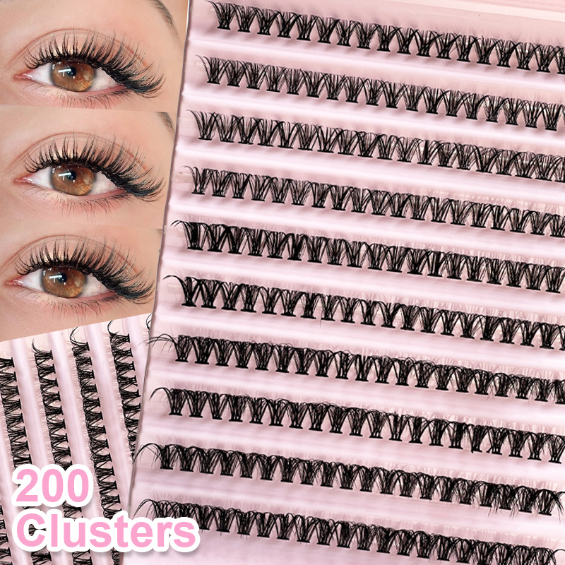 False Eyelashes Natural - Individual Lashes Eyelash tuft 8-16mm 200pcs