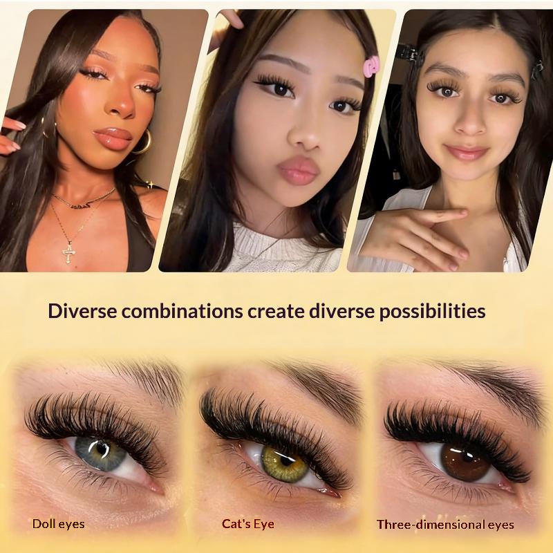 False Eyelashes Natural - New DIY Lashes Extension Kit Glue-free