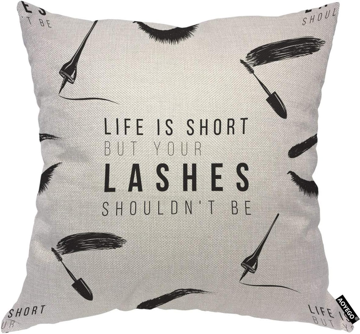 Funny Eyelash Quote Pillow Cov – обзор и цена Beauty Makeup Quotes Short