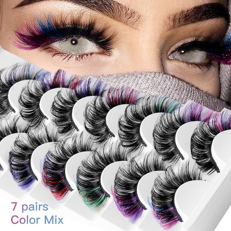 7 Pairs Colorful False Eyelash – обзор и цена False Eyelashes Natural