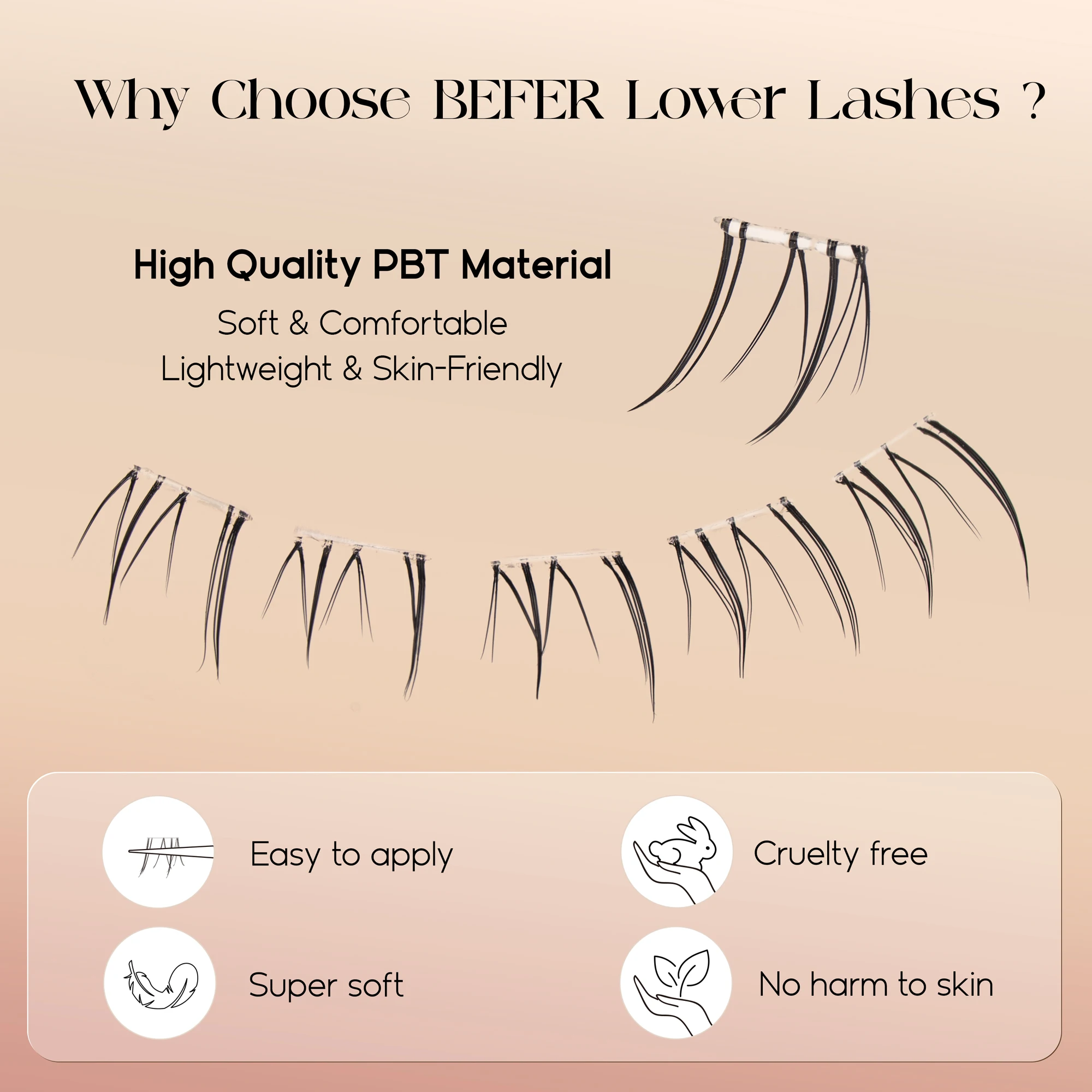 Befer No Glue Needed Lower Las – обзор и цена False Eyelashes Natural