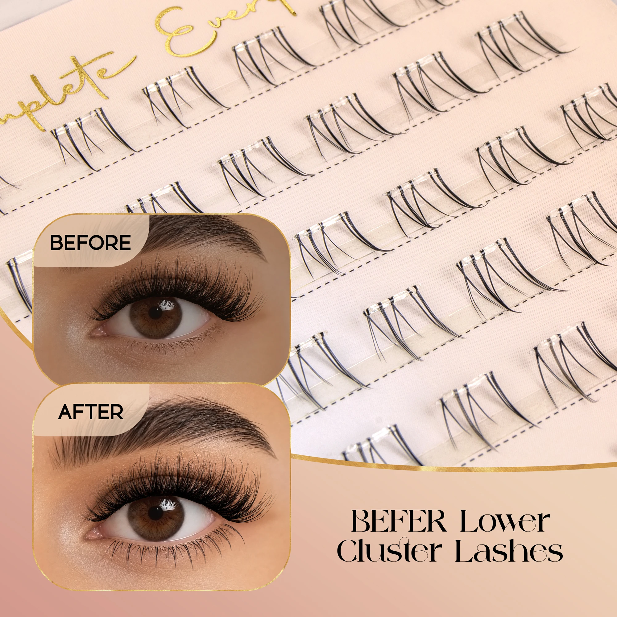 Befer No Glue Needed Lower Las – обзор и цена False Eyelashes Natural