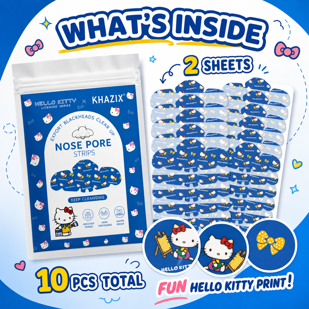 10pcs Hello Kitty Nose Pore St – обзор и цена Beauty And Makeup