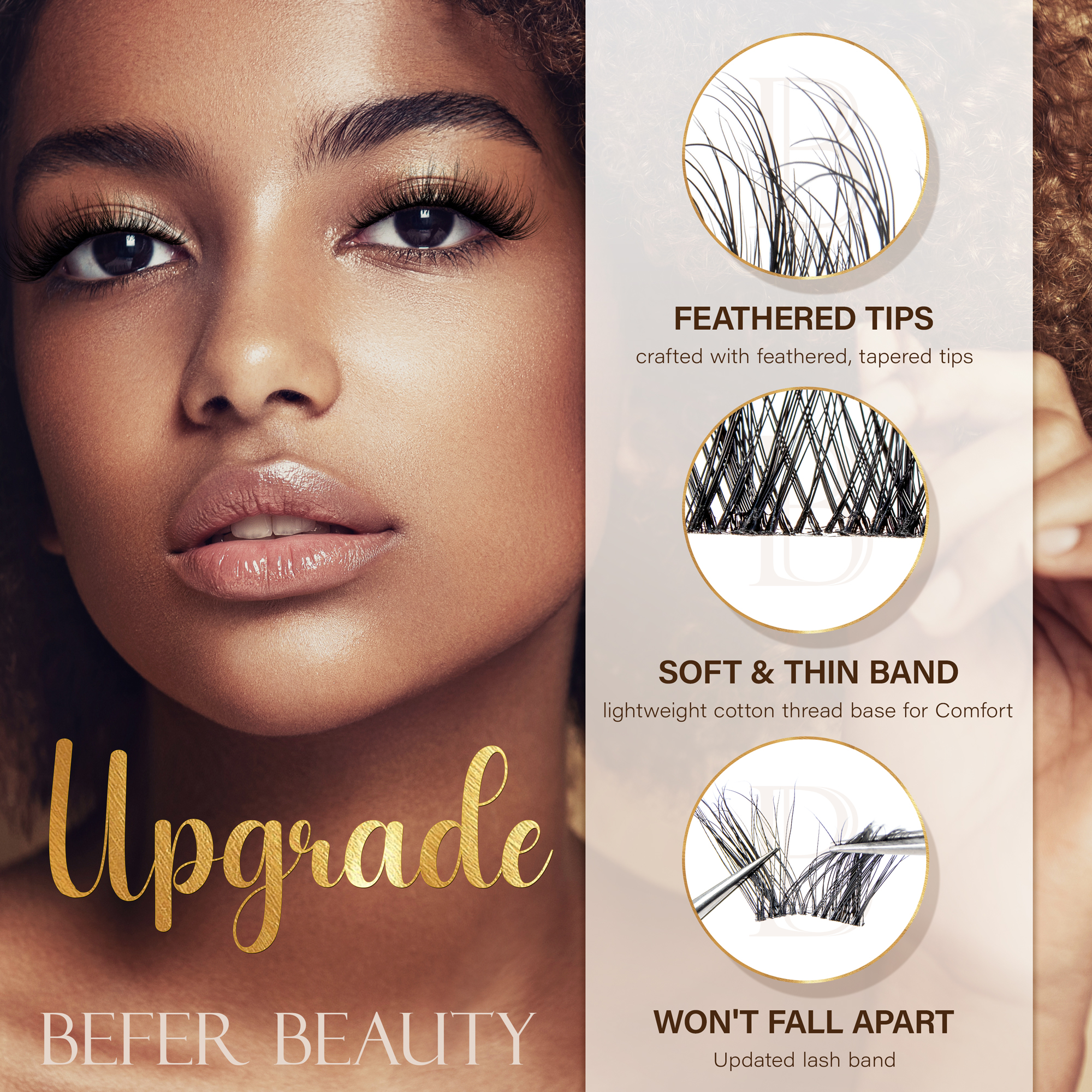 Befer Natural Lashes Clusters  – обзор и цена False Eyelashes Natural