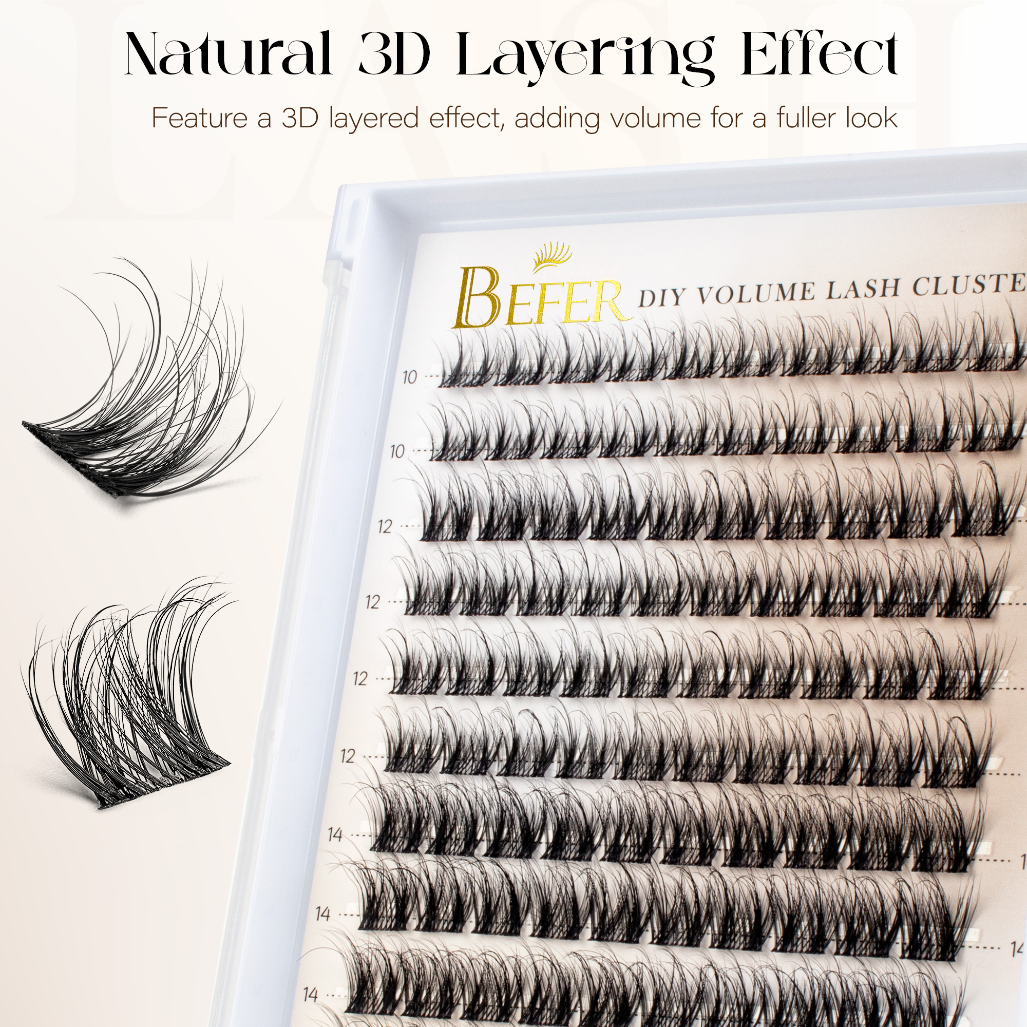 Befer Natural Lashes Clusters  – обзор и цена False Eyelashes Natural