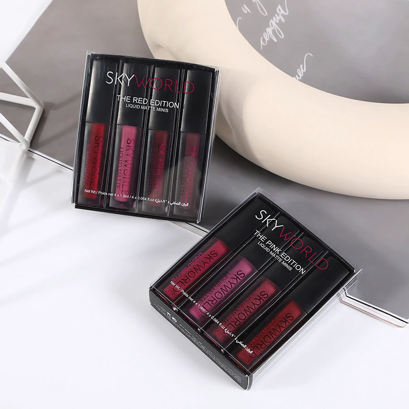4pcs Lipstick Set Matte Lip Gl – обзор и цена Beauty Huda Makeup