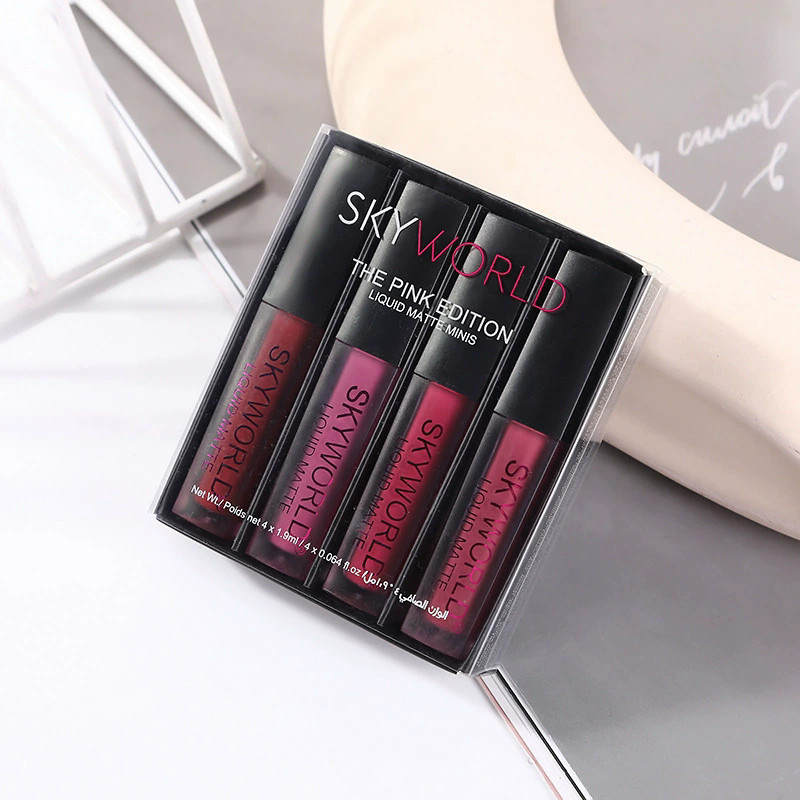 4pcs Lipstick Set Matte Lip Gl – обзор и цена Beauty Huda Makeup
